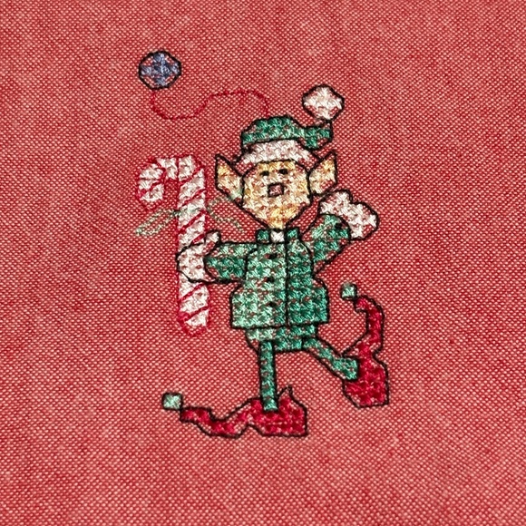 VTG Women Christmas Long Sleeve Button Up Embroidered Shirt Sz L Lemon Grass - Picture 6 of 11